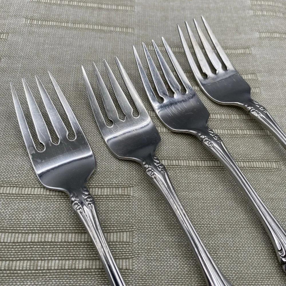 Oneida Community BRAHMS Salad Forks 4pcs Stainless Flatware 6.75